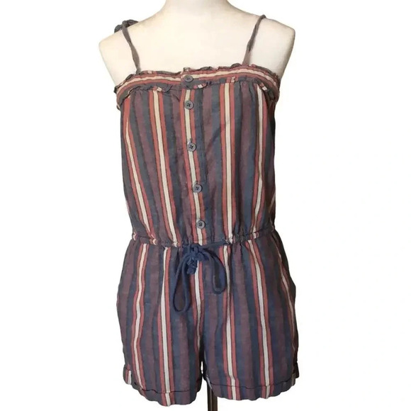 Cooperative by Urban Outfitters M Striped Linen Blend Romper - Picture 10 of 10